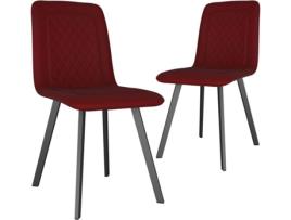 Conjunto 2 Cadeiras de Refeição VIDAXL 282573 Veludo Vermelho