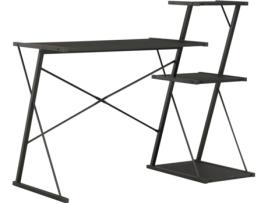 Secretária  Com prateleira Preto (116x50x93cm)