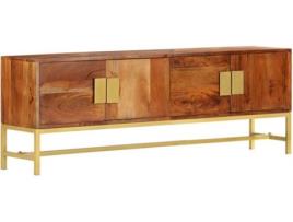 Móvel de TV  (140x30x50cm - Madeira Maciça - Castanho)