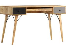 Secretária VIDAXL com gavetas (130x50x80cm - Madeira Mangueira Maciça)