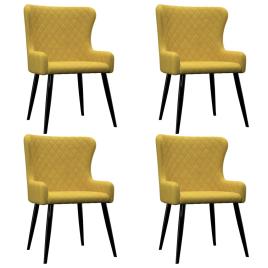 Cadeiras de jantar 4 pcs veludo amarelo