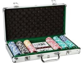 Jogo de Tabuleiro  Maleta Poker 300 Fichas Esmaltadas