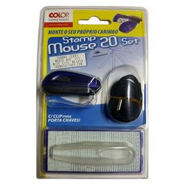 COLOP Mini Carimbo 00320 Stamp Mouse 20, 4 Linhas, 14 x 38 mm