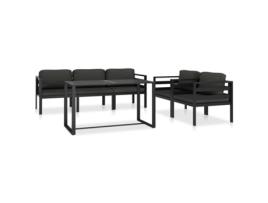Conjunto de Relax com 6 Peças com Almofadas (64,5 x 70 x 64,5 - Alumínio - Cinzento)