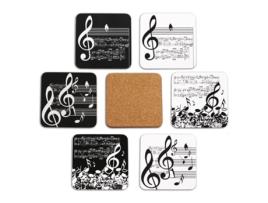 Pack de 6 Bases para Copos JAVIER (10 x 10 cm - Madeira e Cortiça)