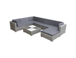 Conjunto de Relax com 8 Peças com Almofadas (69,5 x 69,5 x 52,5 - Ratán - Cinzento)