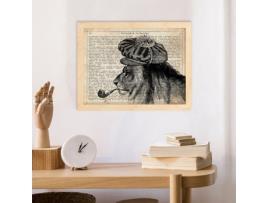 Pôster De Lion Rasta Com Definição. Perda De Animais Com Texto E Definição. Design De Interiores Com Base Em Animais.