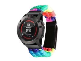 Bracelete Pulseira Fio Entrançado para Garmin Forerunner 955 Solar Multicor