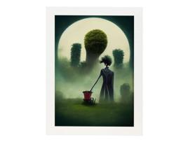 NACNIC Generosa Lâmina De Jardineiro No Estilo De T Burton Ilustrações De Profissões E Negociações Inspiradas Na Arte Gótica E Escura A4 Marco Blanco