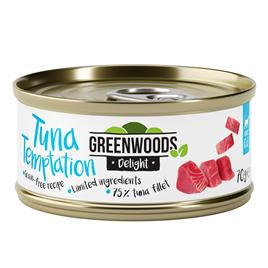 Greenwoods Delight filete de atum em latas para gatos - Pack económico: 48 x 70 g