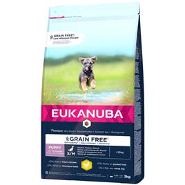 Eukanuba Grain Free Puppy raças pequenas e médias com frango - 3 kg