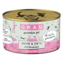 GRAU Kitten sem cereais - Frango e pato (24 x 200 g)