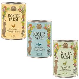 Rosie's Farm Adult 6 x 400 g  - Pack misto II: frango, peixe, caça