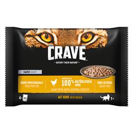 Crave 4 x 85 g saquetas para gatos - Pack misto - Frango em molho