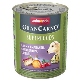 Animonda GranCarno Adult Superfoods 6 x 800 g - Cordeiro + amaranto, mirtilos-vermelhos, óleo de salmão