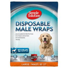 Simple Solution fralda descartável para cães macho - L: 45 - 69 cm, 12 unidades