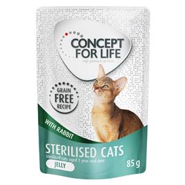 Concept for Life 12 x 85 g comida húmida para gatos a preço especial! - Sterilised sem cereais com coelho em gelatina