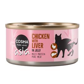 Cosma Asia em gelatina 24 x 170 g - Pack económico - Frango com fígado de frango