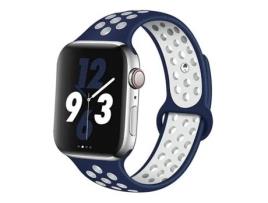 Bracelete Desportiva para Apple Watch Series 8 41Mm Azul Escuro / Branco