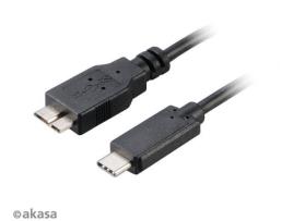 Cabo de Dados AKASA (USB-C - Micro USB B - 1 m - Preto)