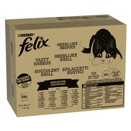 Felix Tasty Shreds 120 x 80 g - Jumbopack - Seleção mista em molho