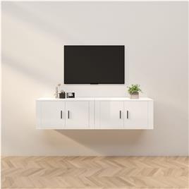 vidaXL Móveis de TV de parede 2 pcs 80x34,5x40 cm branco brilhante