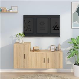 vidaXL 2pcs conjunto móveis de TV derivados de madeira carvalho sonoma