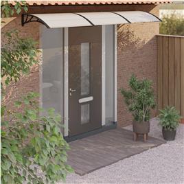 vidaXL Toldo para porta 300x80 cm policarbonato preto/transparente