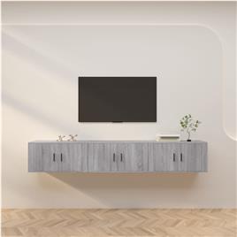 vidaXL Móveis de TV de parede 3 pcs 80x34,5x40 cm cinzento sonoma