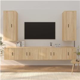 vidaXL Conjunto móveis de TV 6 pcs madeira processada carvalho sonoma