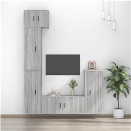 vidaXL Conjunto móveis de TV 5 pcs madeira processada sonoma cinza