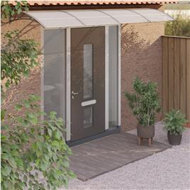 vidaXL Toldo de porta 350x100 cm policarbonato cinzento