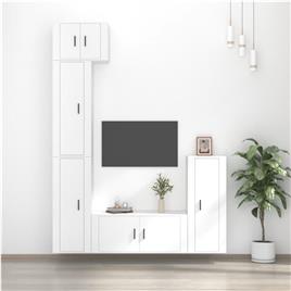 vidaXL Conjunto móveis de TV 5 pcs madeira processada branco