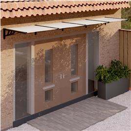 vidaXL Toldo para porta 396x90 cm policarbonato preto/transparente