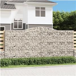 vidaXL Cestos gabião arqueados 6pcs 400x50x180/200cm ferro galvanizado