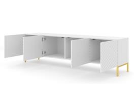 Móvel de TV AKL FURNITURE PRIVATE Surf (Branco e Dourado - Madeira Engenheirada - 200x42x56 cm)