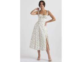 Saia FYY Suspensório Sem Costas Floral Com Fenda Alta (S)