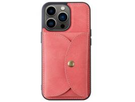 Capa TPU + PU VILI destacável 2 em 1, magnético com suporte para cartão vermelho para iPhone 13 Pro 6.1