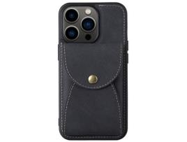 Capa TPU + PU VILI destacável 2 em 1, magnético com suporte para cartão preto para iPhone 13 Pro 6.1