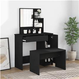 vidaXL Conjunto de toucador 86,5x35x136 cm preto
