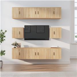 vidaXL Conjunto móveis de TV 8 pcs madeira processada carvalho sonoma