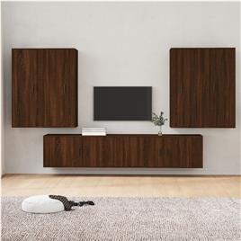 vidaXL Conjunto móveis de TV 6pcs madeira processada carvalho castanho
