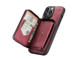 Capa TPU JEEHOOD anti-queda, magnético destacável 2 em 1, híbrido com suporte vermelho para iPhone 13 Pro 6.1