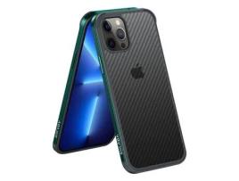 Capa TPU SULADA textura de fibra de carbono, híbrida, verde anti-riscos para iPhone 13 Pro 6.1