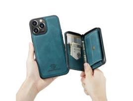 Capa TPU JEEHOOD 2 em 1 magnético destacável à prova de choque, híbrido com suporte azul para iPhone 13 Pro Max 6.7