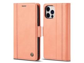 Capa PU + TPU LC.IMEEKE à prova de choque com suporte de ouro rosa para iPhone 13 Pro Max 6.7