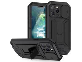 Capa TPU R-JUST com suporte preto para iPhone 13 Pro 6.1