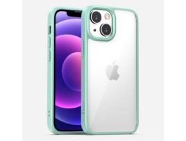 Capa TPU IPAKY transparente, híbrida, anti-riscos verde claro para iPhone 13 Pro Max 6.7