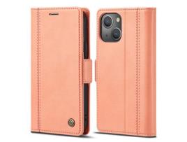 Capa PU + TPU LC.IMEEKE fecho magnético duplo, à prova de choque com suporte rosa para iPhone 13 6.1