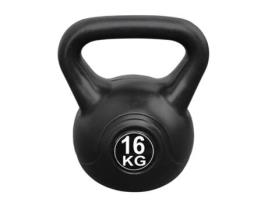 Kettlebell 16 kg - Plástico - para uso interno e externo - Preto